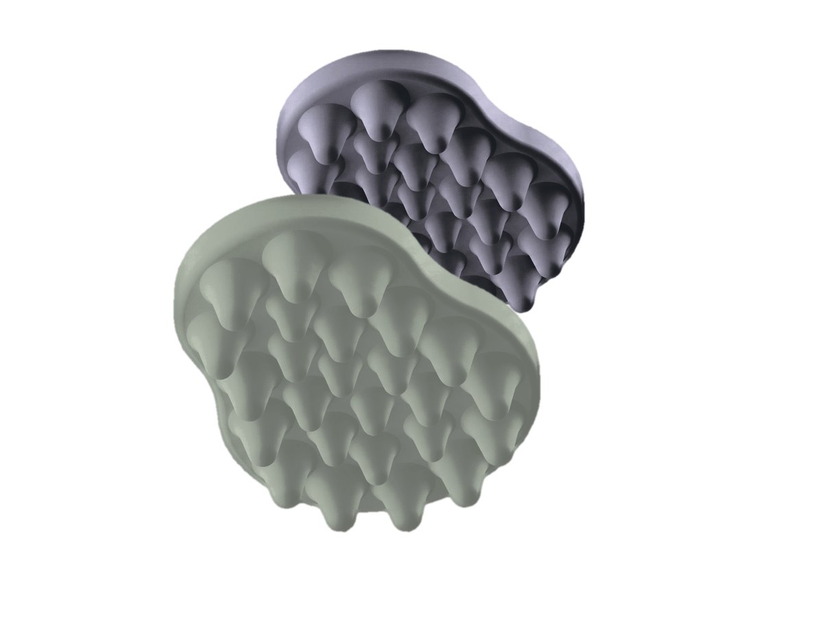 Design-Rendering: zwei feste Dalera-Shampoos in Sandelholz und Ambrosia